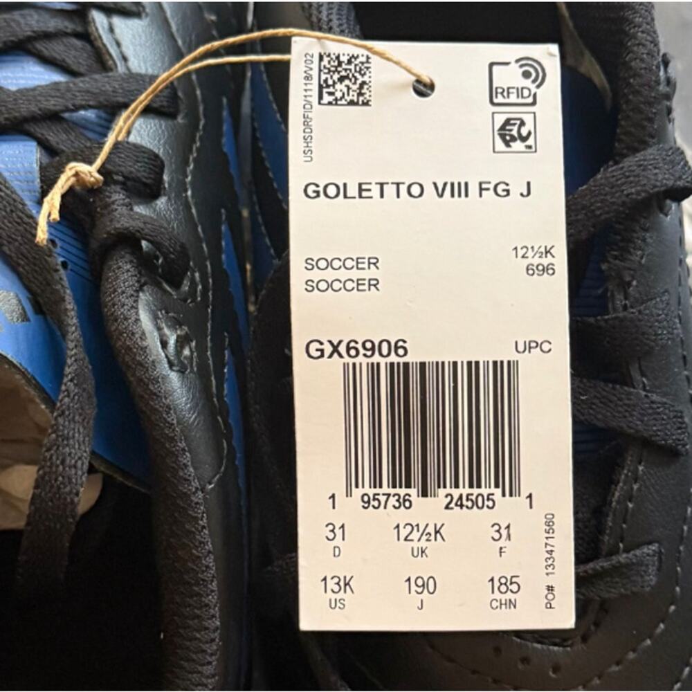 Adidas Youth Goletto VIII Firm Ground Soccer Cleats Size 13 K Black Blue NWOB - Picture 12 of 12